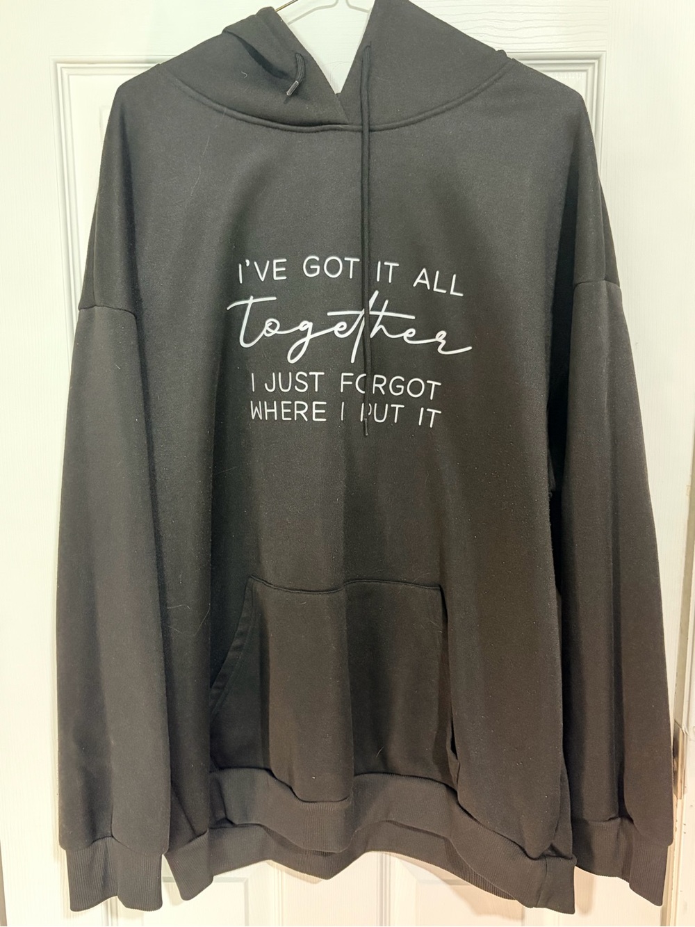 SHEIN Black Graphic Crewneck Hoodie Sweatshirt